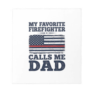 Firefighter Dad Vintage Flag Shirt Design_1 Notepad