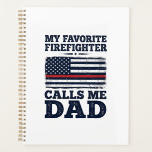 Firefighter Dad Vintage Flag Shirt Design_1 Planner