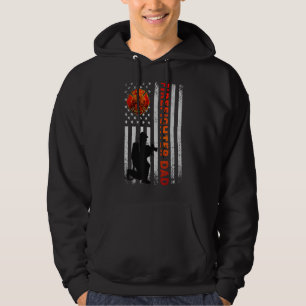 Firefighter Dad With American Flag Father Day 1 Hoodie