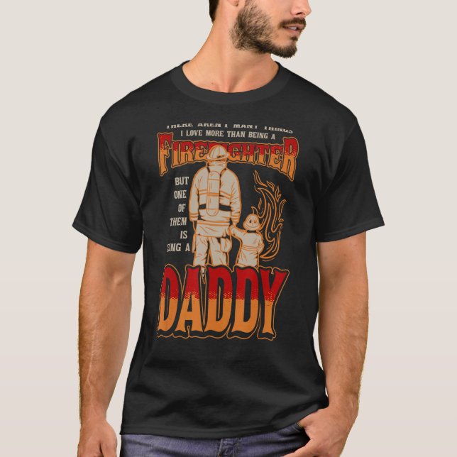 Firefighter Daddy & Son  Daddy Father's Day Christ T-Shirt (Front)