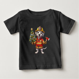 Firefighter Dalmatian Christmas Tree Ornament Baby T-Shirt