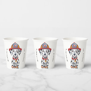 Firefighter Dalmatian Wild One 1st Birthday Party Paper Cups