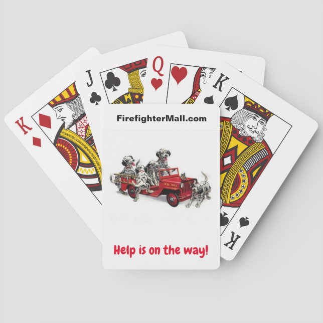 Firefighter Dalmations Playing Cards (Back)