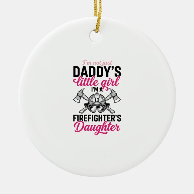 Firefighter Daughter Quote Vector Shirt Design_1 Ceramic Tree Decoration (Front)