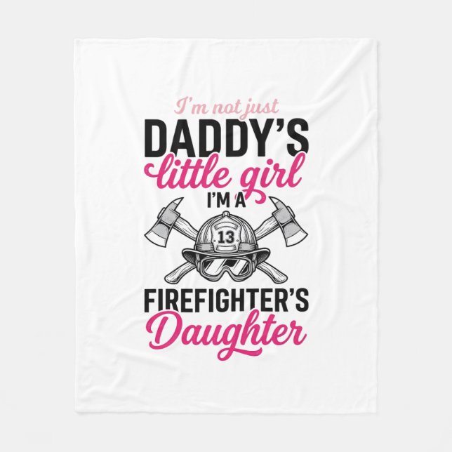 Firefighter Daughter Quote Vector Shirt Design_1 Fleece Blanket (Front)