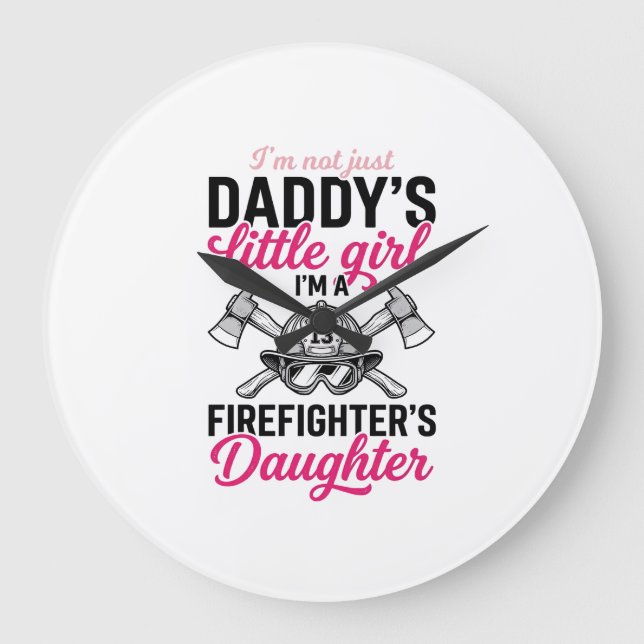 Firefighter Daughter Quote Vector Shirt Design_1 Large Clock (Front)