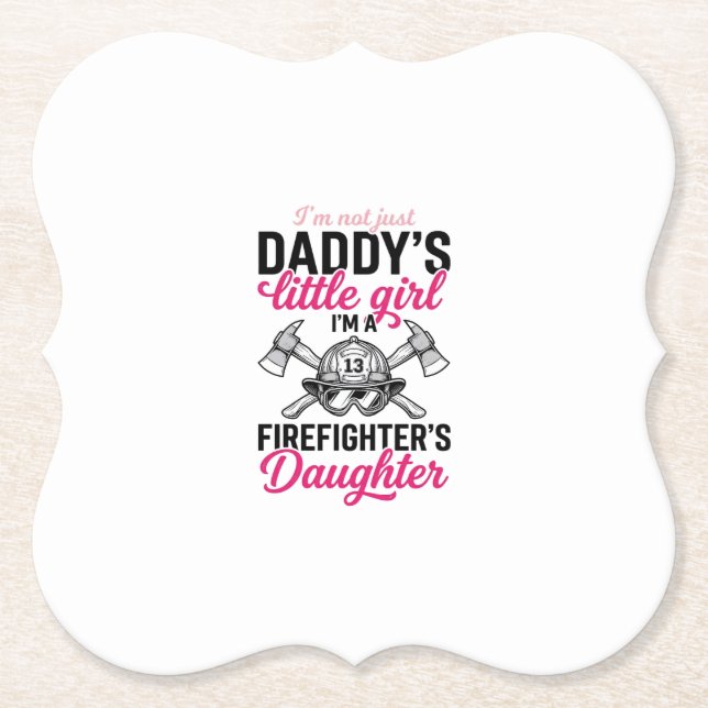 Firefighter Daughter Quote Vector Shirt Design_1 Paper Coaster (Front)