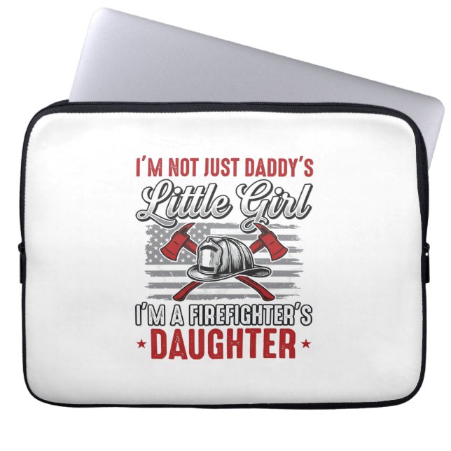 Firefighter Daughter Vintage Laptop Sleeve (Front)