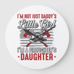 Firefighter Daughter Vintage Large Clock
