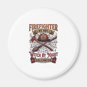 Firefighter Day Witch Night Halloween Helmet Axe B Magnet