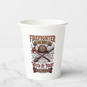 Firefighter Day Witch Night Halloween Helmet Axe B Paper Cups