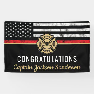 Firefighter Department Retirement Fireman Flag Banner