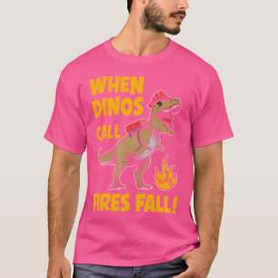 Firefighter Dinosaur T Rex Battling Flames T-Shirt
