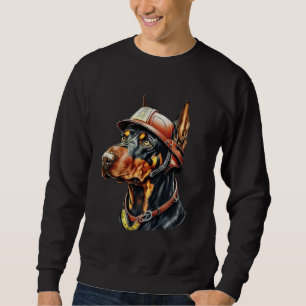FireFighter Dog For Doberman Pinscher Dad Fire Fig Sweatshirt