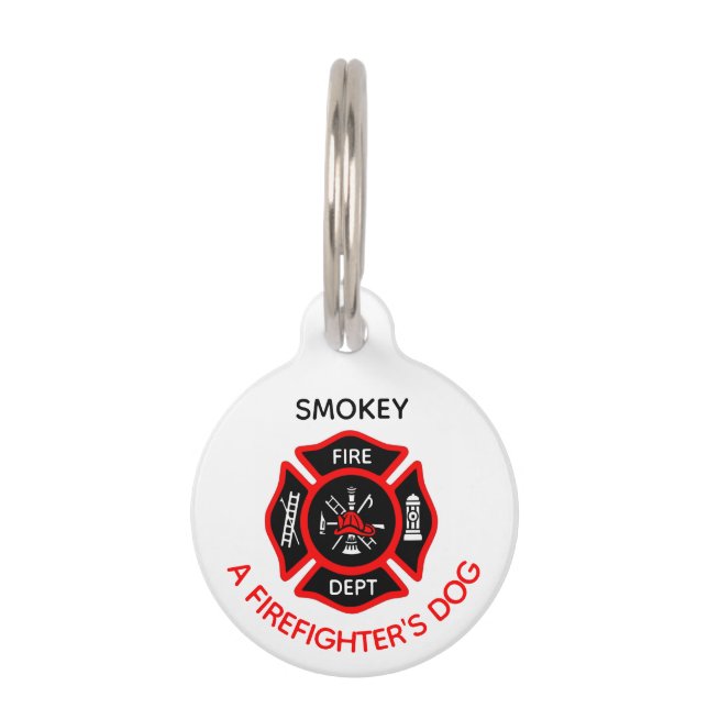 Firefighter Dog Tag with Name (Front)