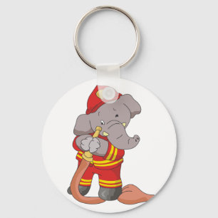 Firefighter Elephant Tshirts and Gifts Key Ring