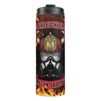Firefighter Emblem with American Flag and Flames
