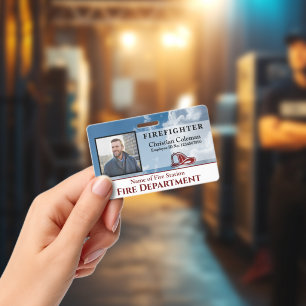Firefighter Employee Photo Name ID Card Custom Badge