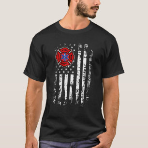 Firefighter EMT Firefighter EMS American Flag Gift T-Shirt
