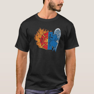Firefighter Emt Proud Emt Firefighter Ems Badge 1 T-Shirt