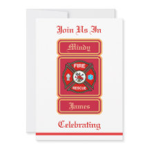 Firefighter EMT Rescue Wedding Invitation