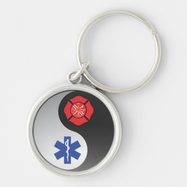 firefighter emt ying yang key ring (Front)