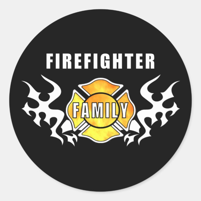Firefighter Family Classic Round Sticker (Front)