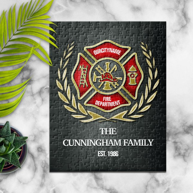 Firefighter Family Personalised Jigsaw Puzzle (Creator Uploaded)