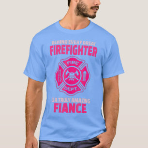 Firefighter Fiance Support Fiancee or Fiance T-Shirt