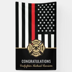 Firefighter Fire Academy Fireman Graduation Banner