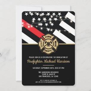 Firefighter Fire Academy Fireman Graduation Invitation