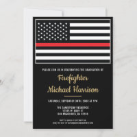 Firefighter Fire Academy Flag Fireman Graduation