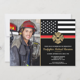 Firefighter Fire Academy Graduation Fireman Photo Invitation