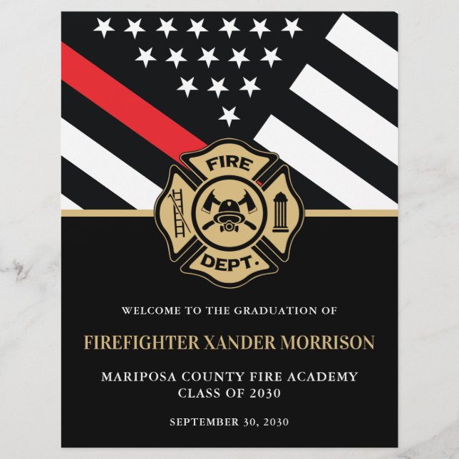 Firefighter Fire Academy Graduation Party Welcome Flyer (Front)