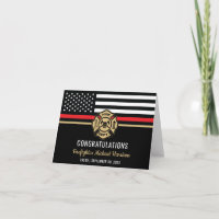 Firefighter Fire Academy Graduation Red Line Flag