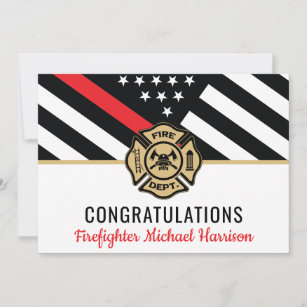 Firefighter Fire Academy Red Line Flag Graduation