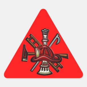 Firefighter Fire and Rescue Department Emblem Triangle Sticker