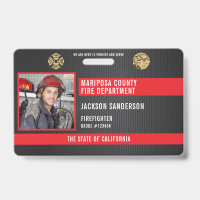 Firefighter Fire Department Employee Photo ID