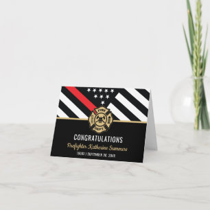 Firefighter Fire Department Fireman Graduation Card
