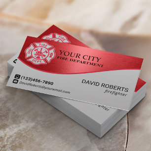 Firefighter Fire Department Fireman Professional Business Card