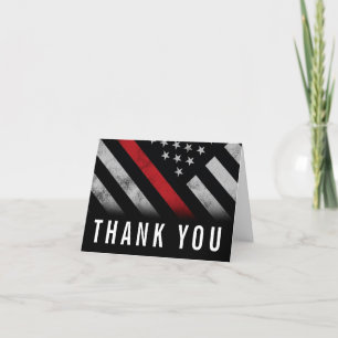 Firefighter Fire Department Flag First Responder Thank You Card