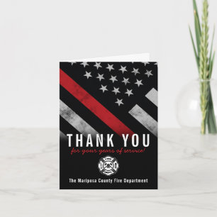 Firefighter Fire Department Flag First Responder Thank You Card