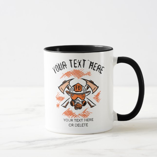Firefighter. Fire Department. Gift Idea. Template Mug (Right)