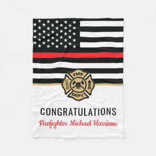 Firefighter Fire Department Graduation Fireman Fleece Blanket