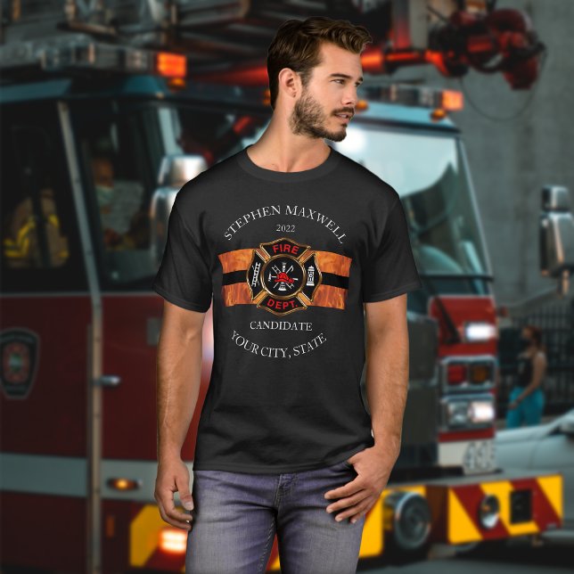 Firefighter Fire Department Name Town Status T-Shirt (Creator Uploaded)