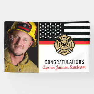 Firefighter Fire Department Photo Retirement Party Banner