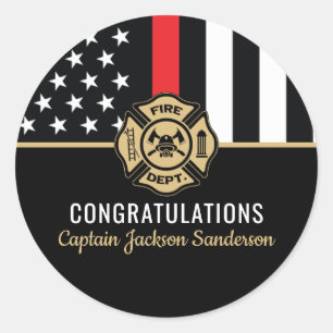 Firefighter Fire Department Retirement Fireman Classic Round Sticker