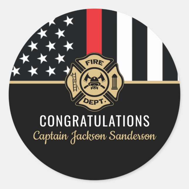 Firefighter Fire Department Retirement Fireman Classic Round Sticker (Front)