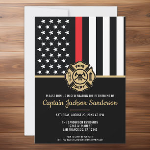 Firefighter Fire Department Retirement Fireman Invitation
