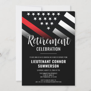Firefighter Fire Department Retirement Party Invitation